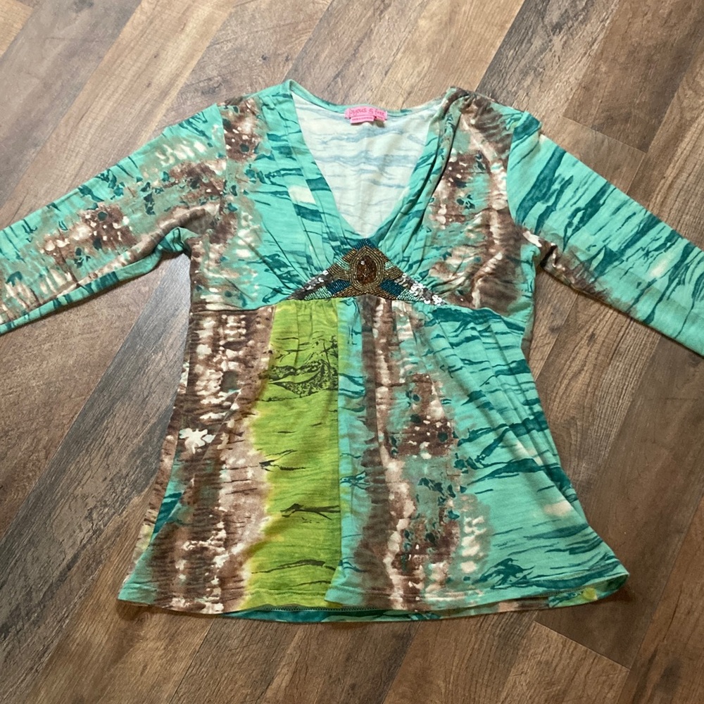 Beaded y2k Long Sleeve Top